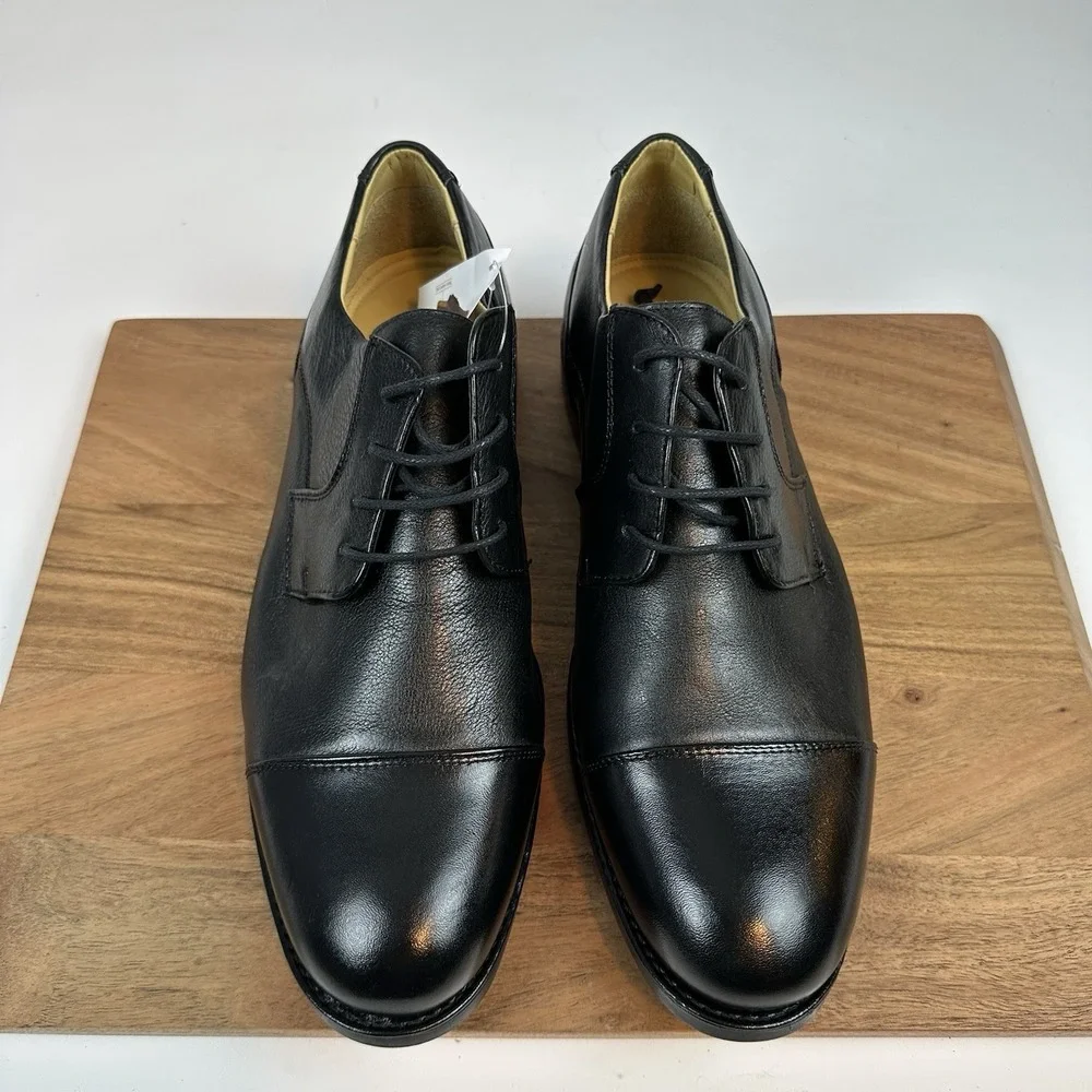New Mens Belvedere Duke Cap Toe Oxfords Leather Black Dress Shoes Size 14 D‎